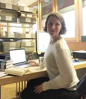 Anna Nowicki, in her Brenner Archiv office